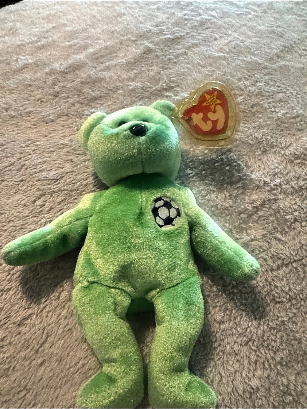 Ty Kicks the Soccer Bear Green & Red Plush